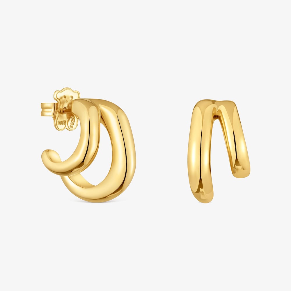 Double Hoop earrings with 18K gold vermeil Line