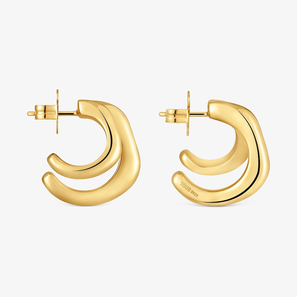 Double Hoop earrings with 18K gold vermeil Line