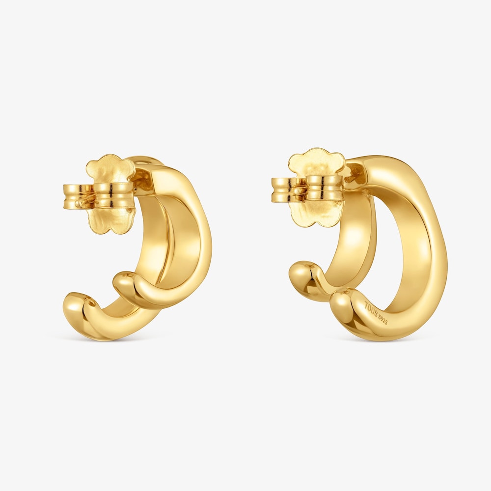 Double Hoop earrings with 18K gold vermeil Line