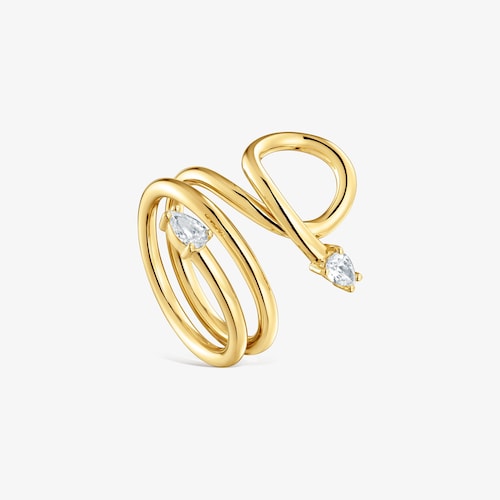 &Scaron;pir&aacute;lov&yacute; Prsteň s&nbsp;18&nbsp;kt pozl&aacute;ten&iacute;m na striebre a&nbsp;syntetick&yacute;mi diamantmi Lio LGD