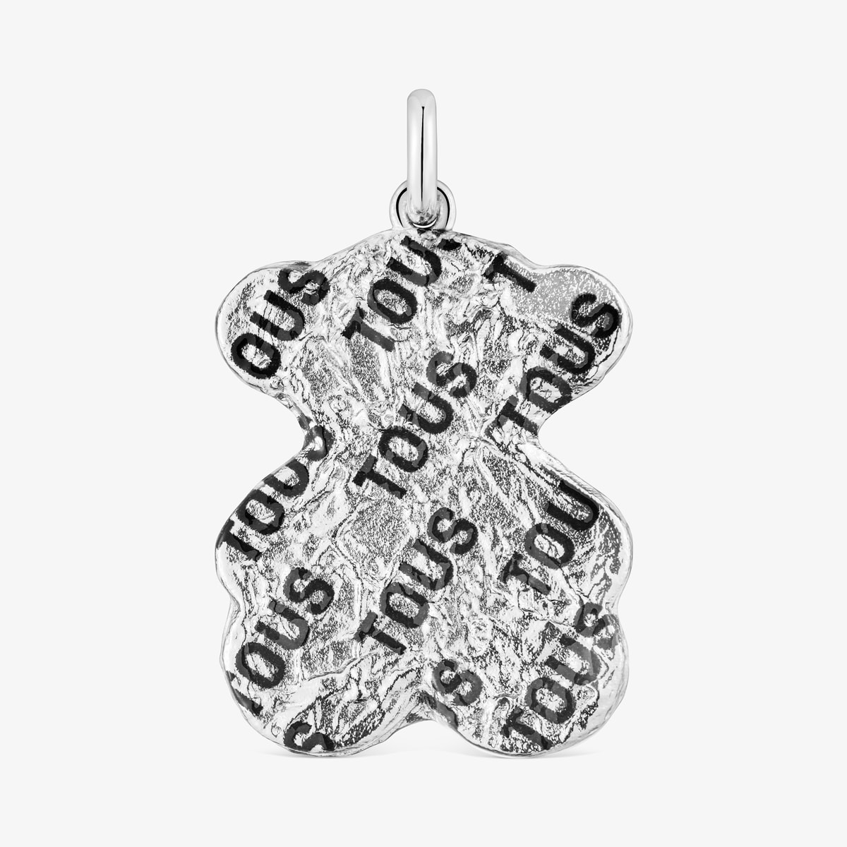 Tous - Colgante Oso De Plata Y Acero Print Sweet Dolls - Negro