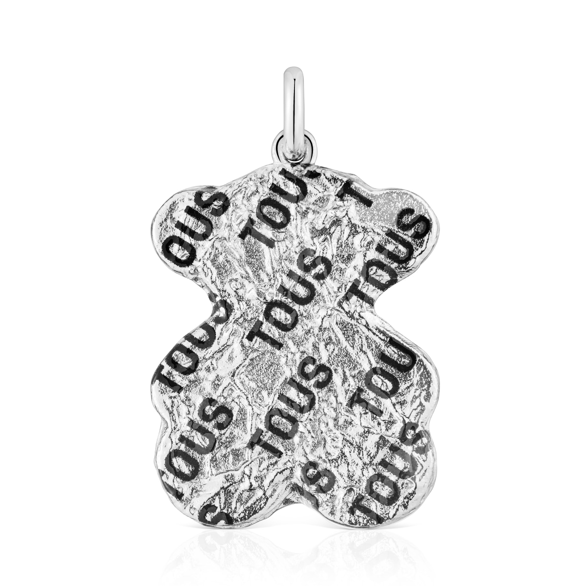 Tous - Colgante Oso De Plata Y Acero Print Sweet Dolls - Negro