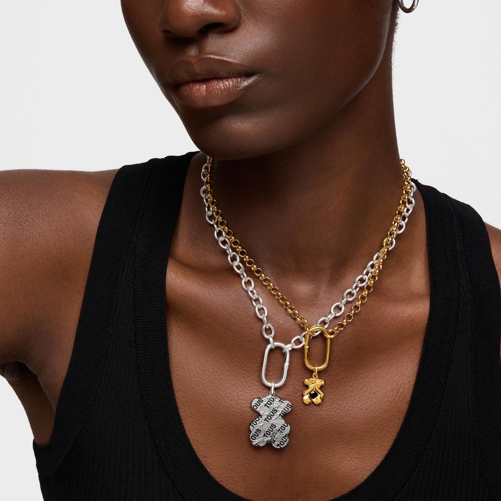 Wisiorek z misiem ze srebra i stali z motywem Sweet Dolls