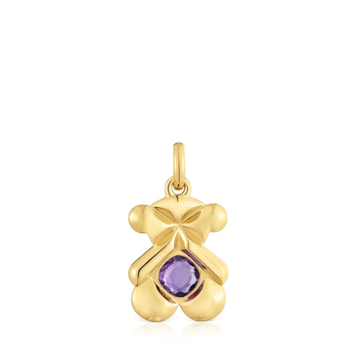 Colgante con baño de oro 18 kt sobre plata y amatista TOUS Sweet 40s