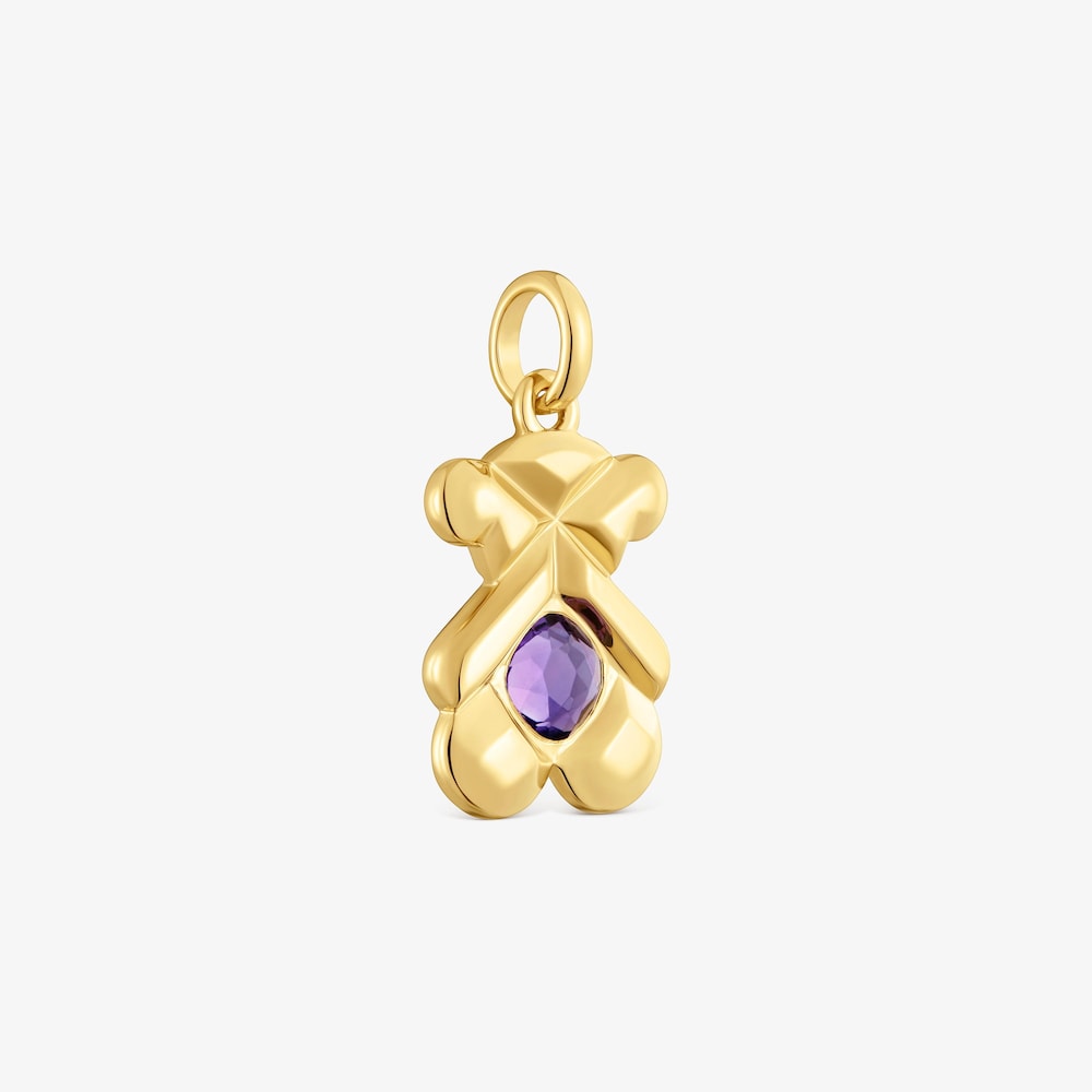 Colgante con ba&ntilde;o de oro 18 kt sobre plata y amatista TOUS Sweet 40s