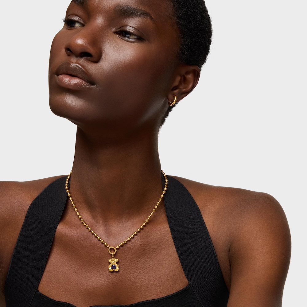 Colgante con ba&ntilde;o de oro 18 kt sobre plata y amatista TOUS Sweet 40s