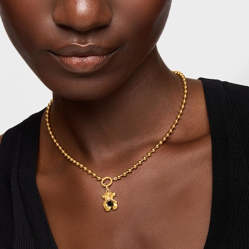 Colgante con baño de oro 18 kt sobre plata y ónix TOUS Sweet 40s