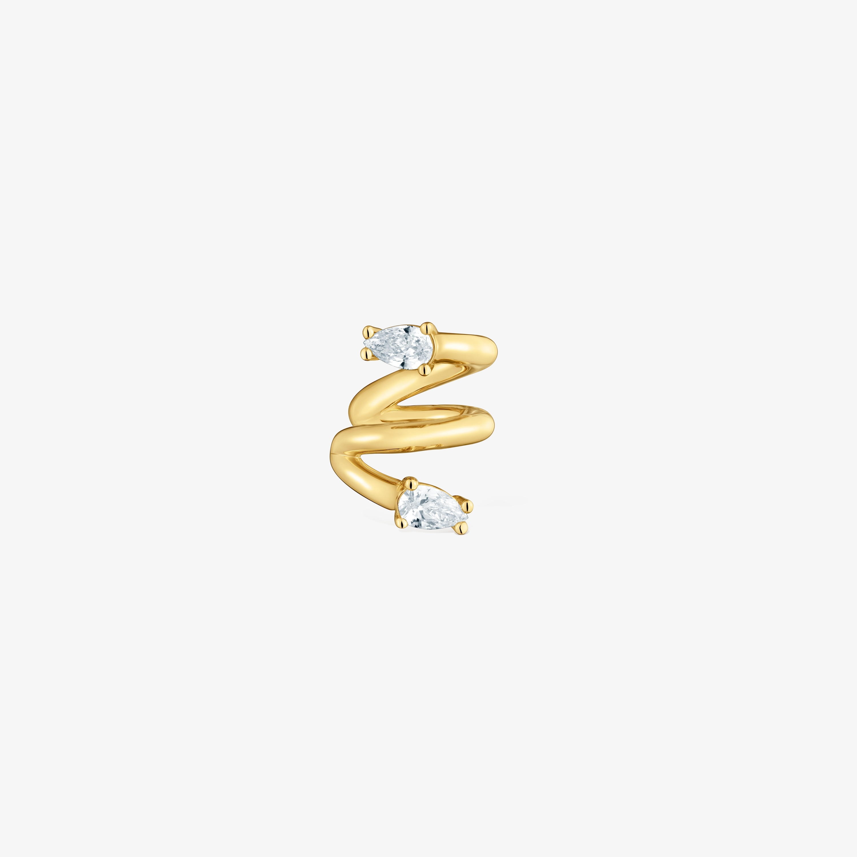 Earcuff with 18K gold vermeil and laboratory-grown diamonds Lio LGD