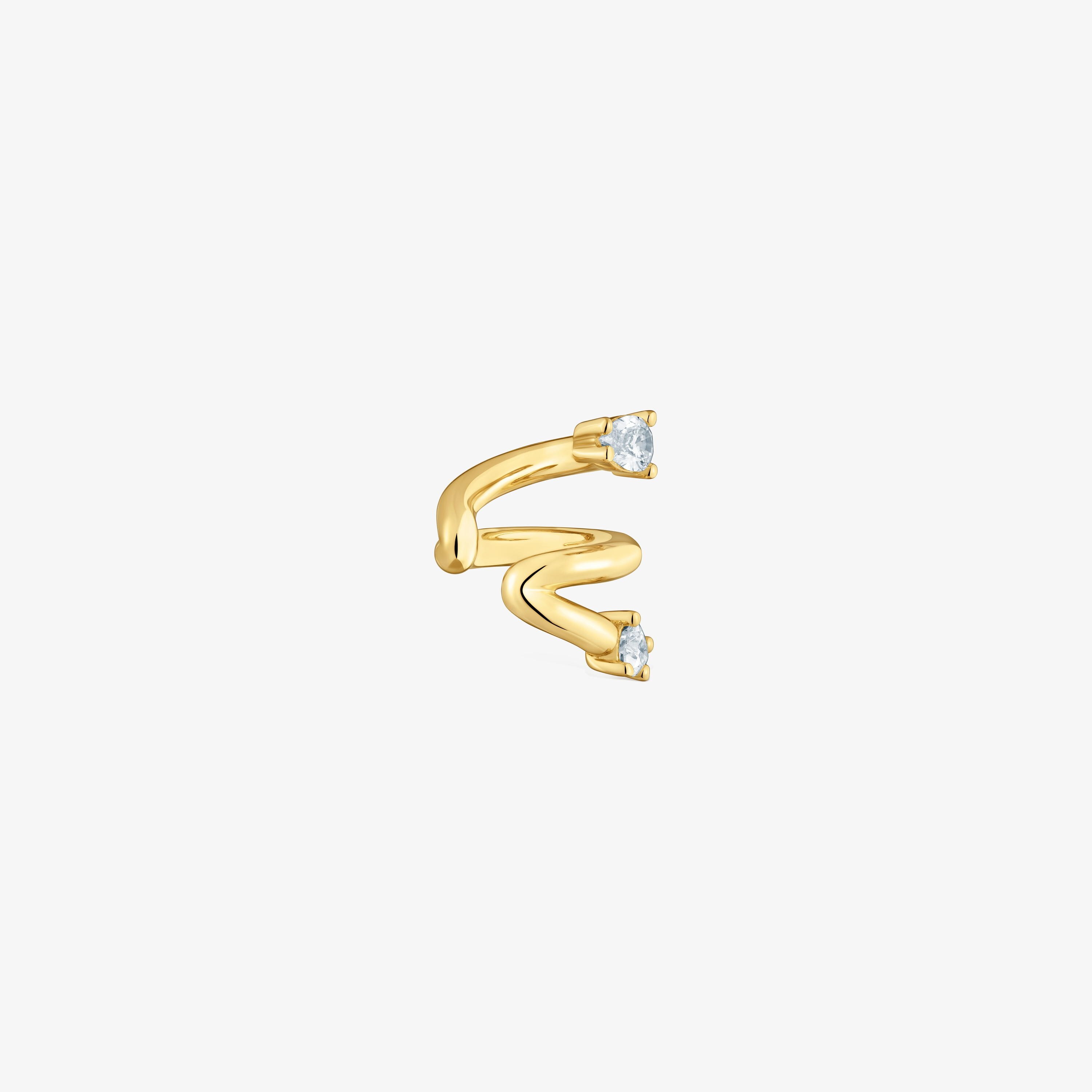 Earcuff with 18K gold vermeil and laboratory-grown diamonds Lio LGD