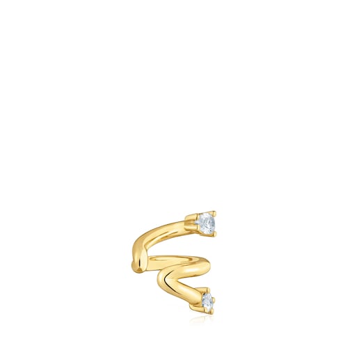 Earcuff con baño de oro 18 kt sobre plata y diamantes creados en laboratorio Lio LGD