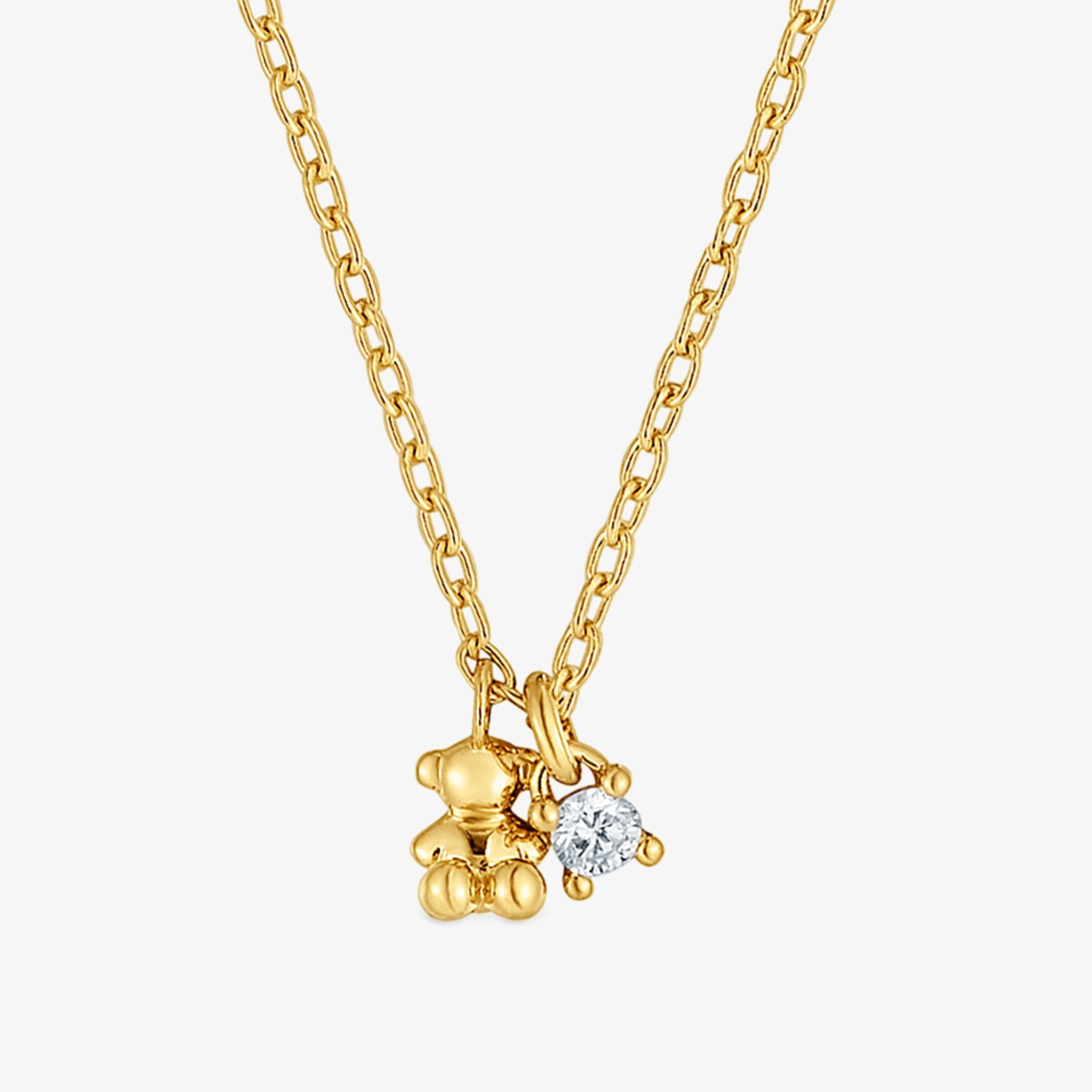Short Necklace with 18K gold vermeil and laboratory-grown diamond Bold Bear LGD