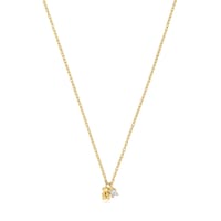 Short Necklace with 18kt gold plating over silver and laboratory-grown diamond Bold Bear LGD
