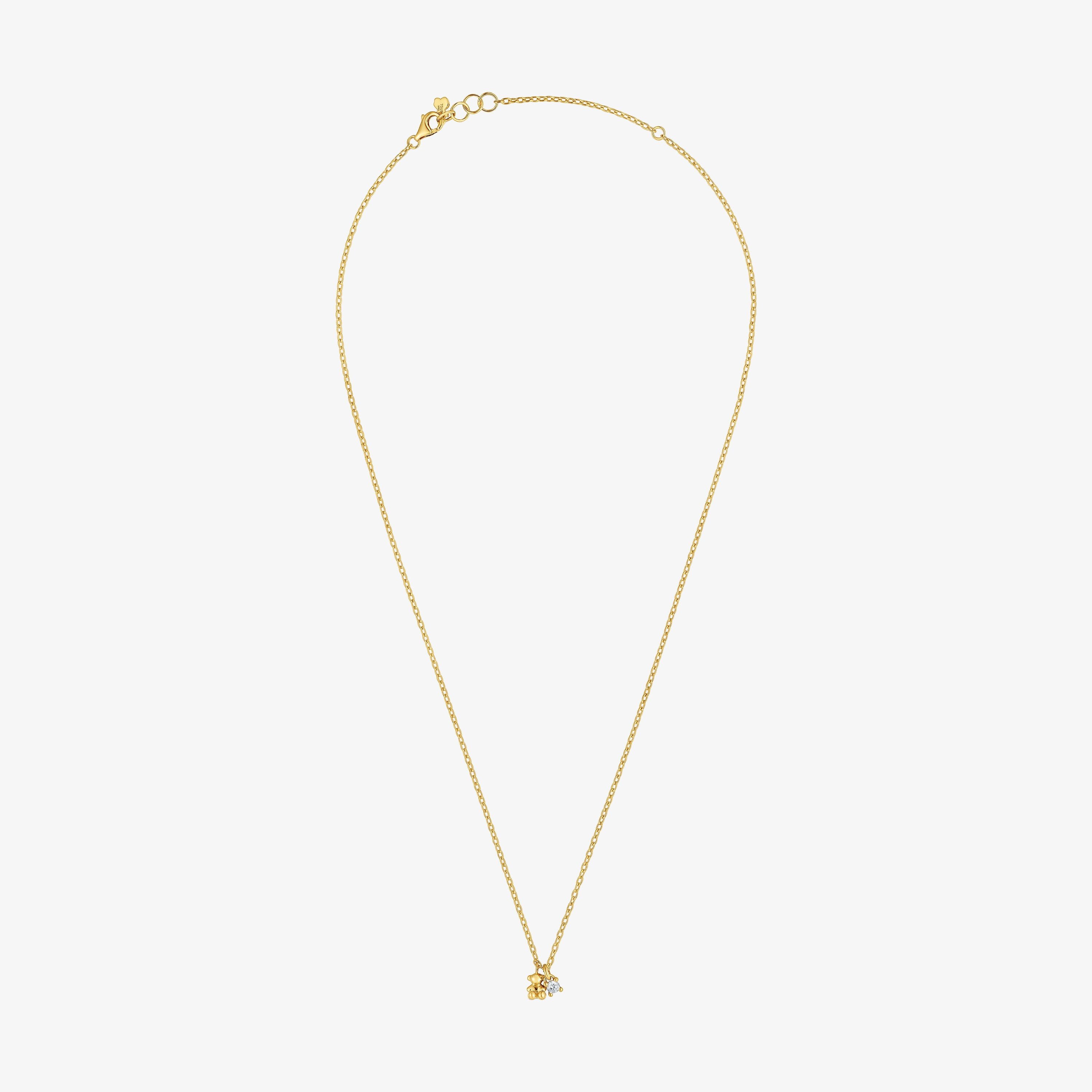 Short Necklace with 18K gold vermeil and laboratory-grown diamond Bold Bear LGD