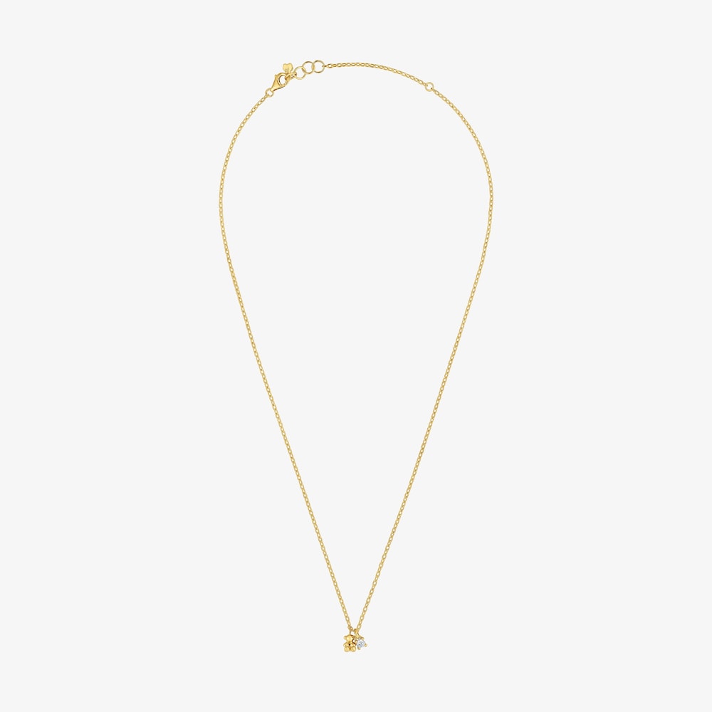 Kurze Halskette Bold Bear LGD aus 18&nbsp;kt vergoldetem Silber mit einem im Labor gez&uuml;chteten Diamanten