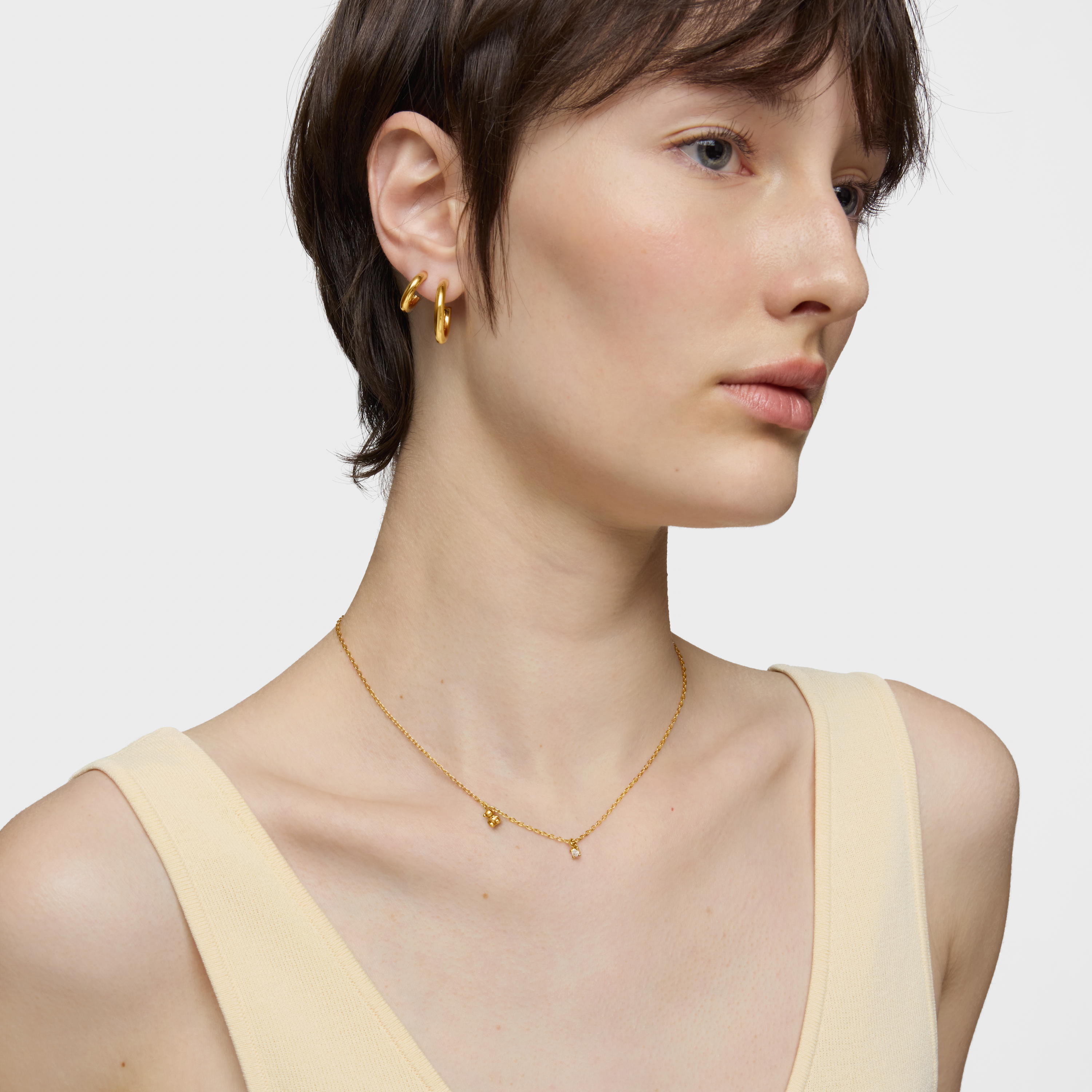 Short Necklace with 18K gold vermeil and laboratory-grown diamond Bold Bear LGD