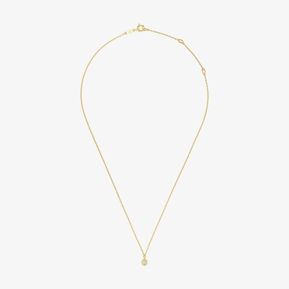 Collier en argent plaqu&eacute; or 18&nbsp;ct et diamant cr&eacute;&eacute; en laboratoire court Line LGD