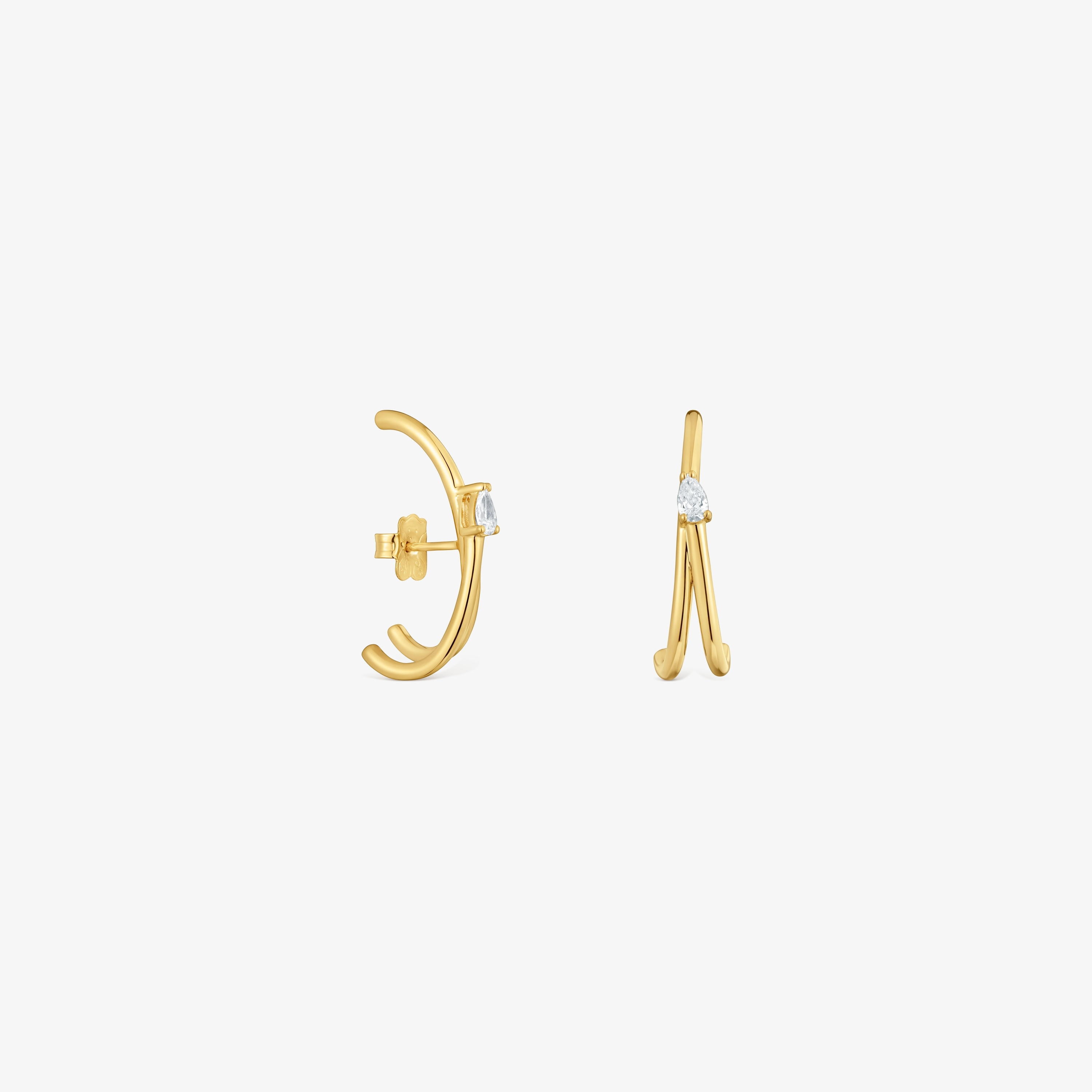 Hoop earrings with 18K gold vermeil and laboratory-grown diamonds Lio LGD