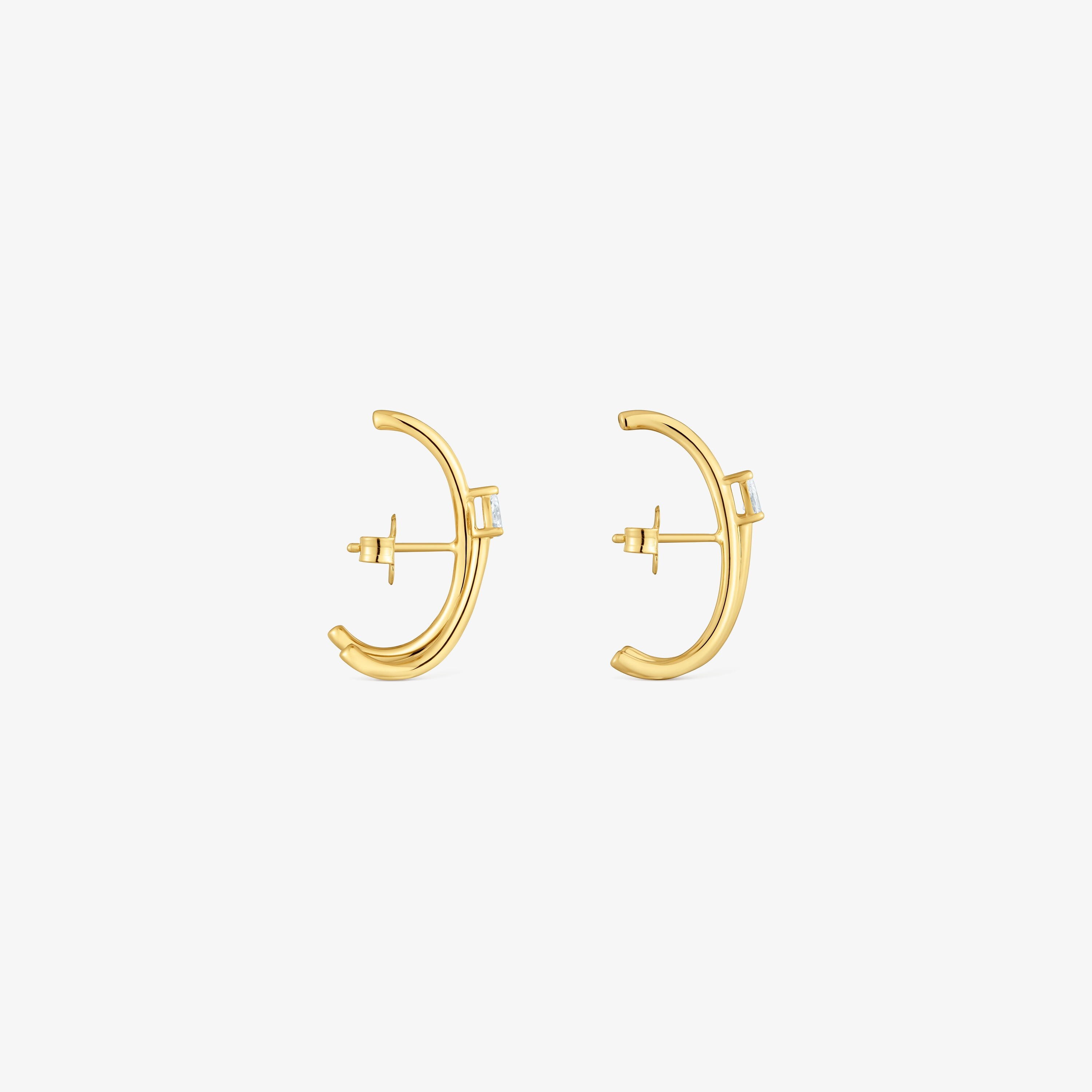 Hoop earrings with 18K gold vermeil and laboratory-grown diamonds Lio LGD