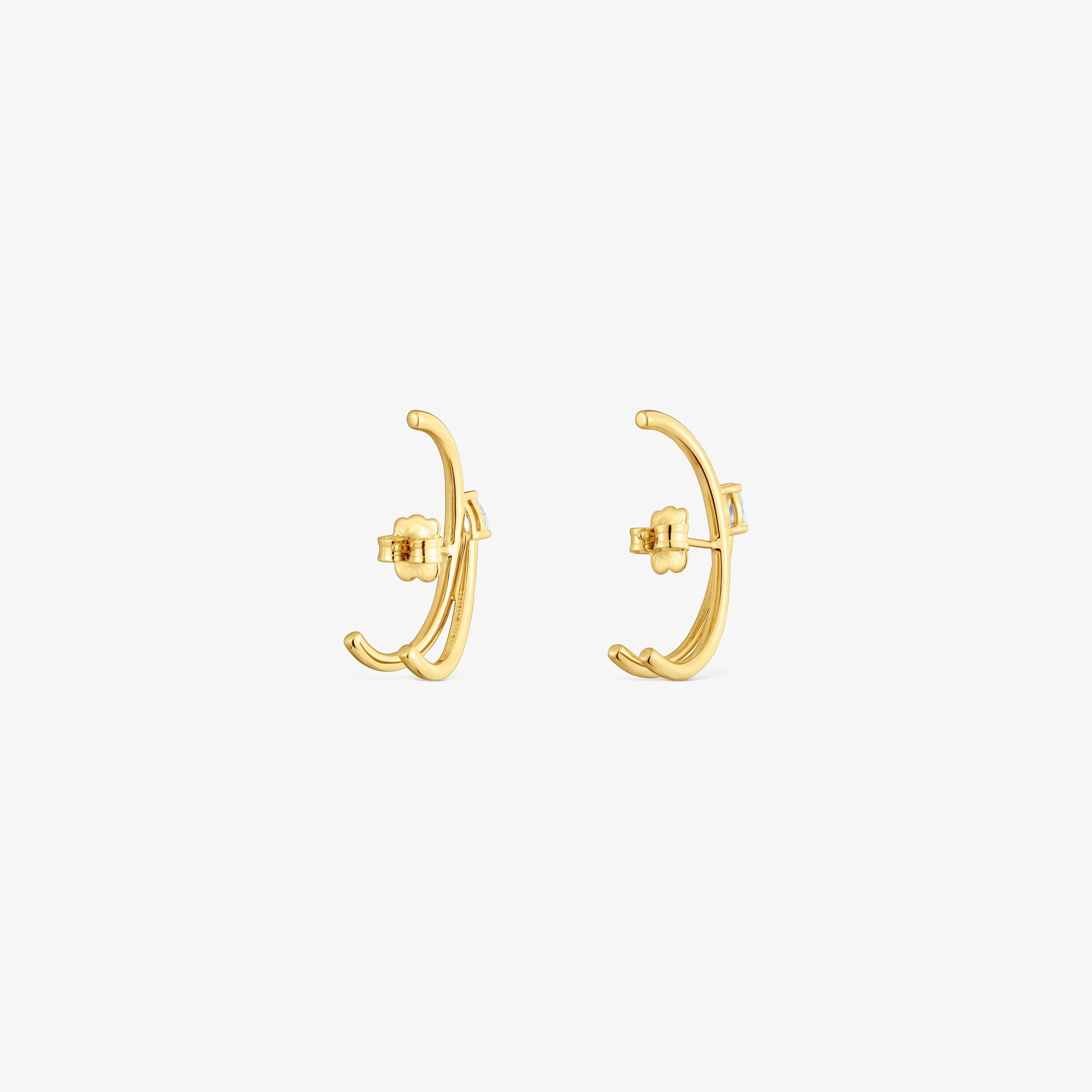 Hoop earrings with 18K gold vermeil and laboratory-grown diamonds Lio LGD