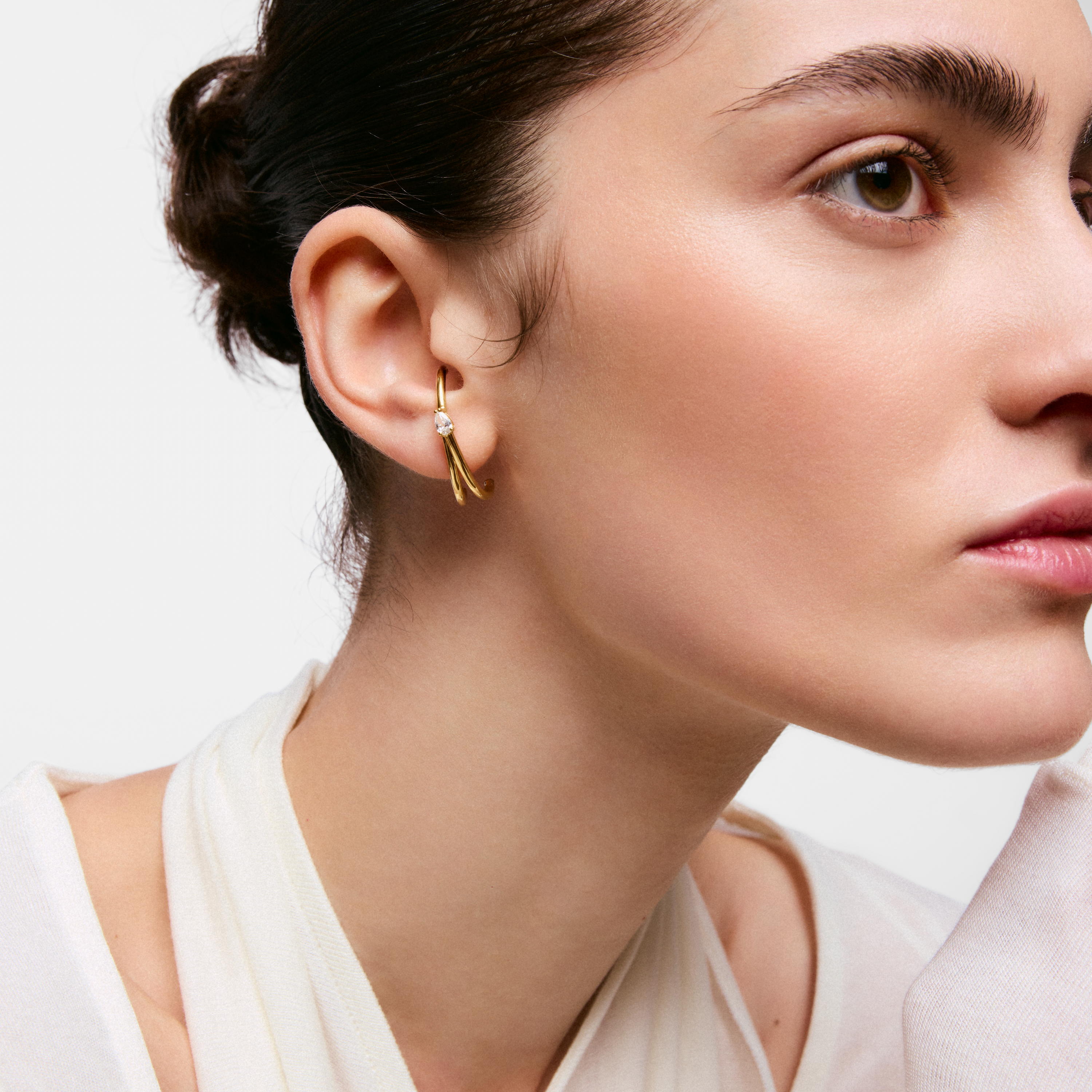 Hoop earrings with 18K gold vermeil and laboratory-grown diamonds Lio LGD
