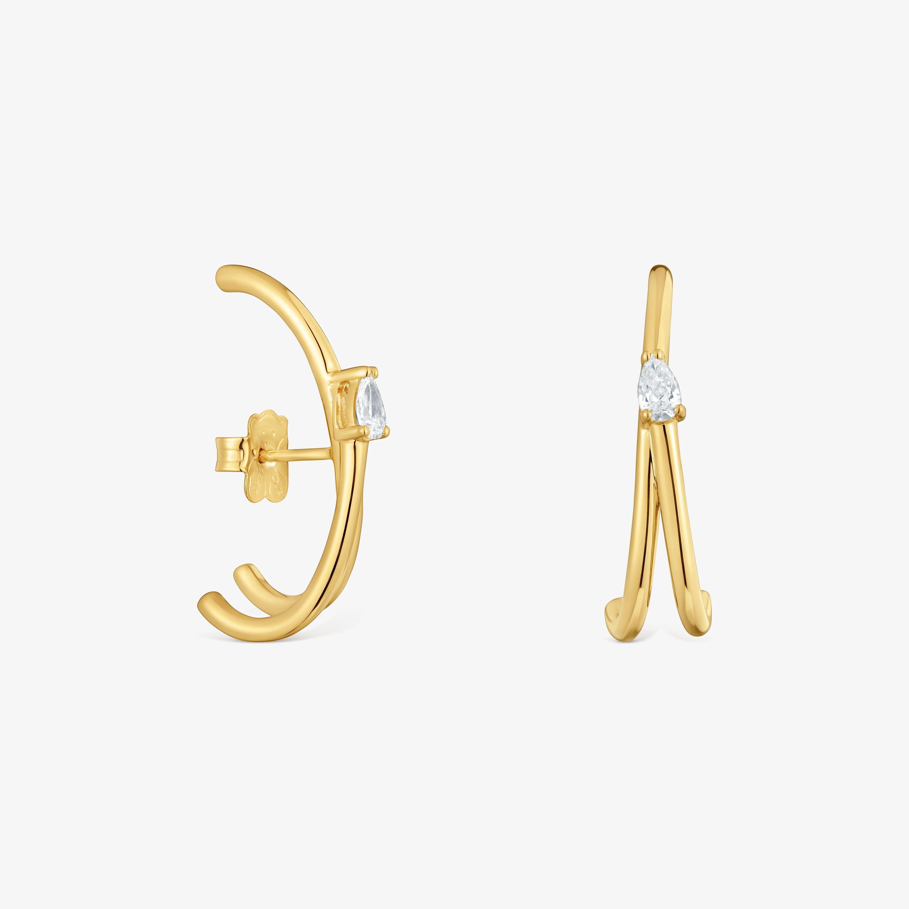 Hoop earrings with 18K gold vermeil and laboratory-grown diamonds Lio LGD