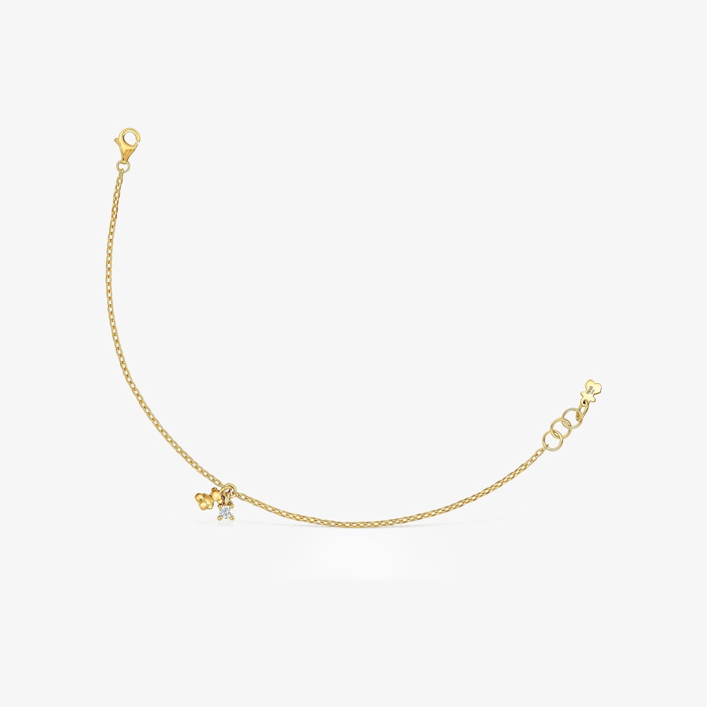 Chain bracelet with 18K gold vermeil and laboratory-grown diamond Bold Bear LGD