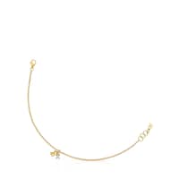 Chain bracelet with 18kt gold plating over silver and laboratory-grown diamond Bold Bear LGD