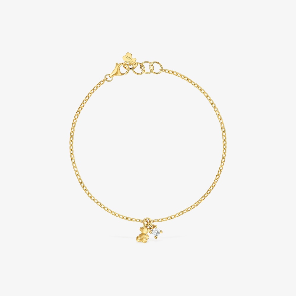 Chain bracelet with 18K gold vermeil and laboratory-grown diamond Bold Bear LGD