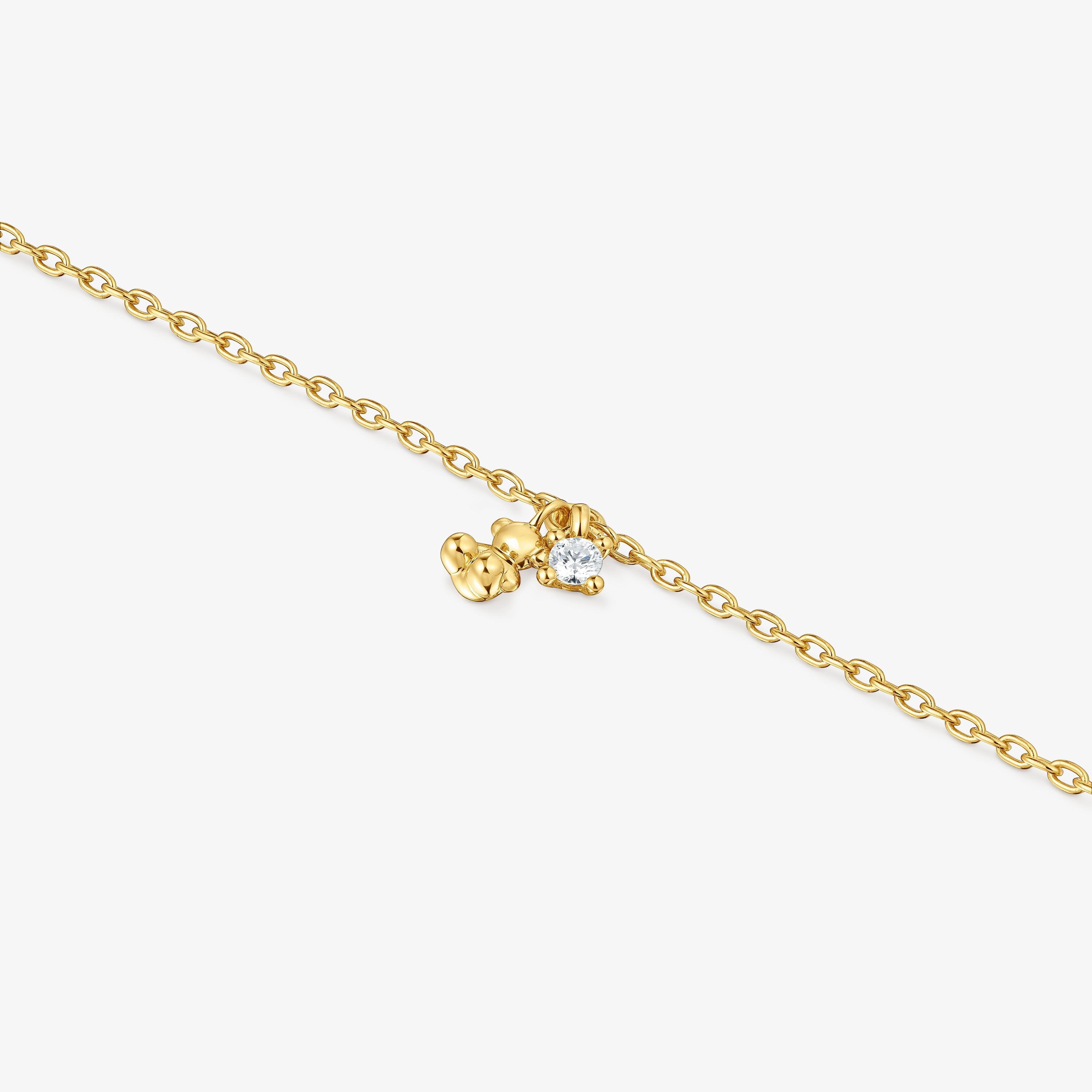 Chain bracelet with 18K gold vermeil and laboratory-grown diamond Bold Bear LGD