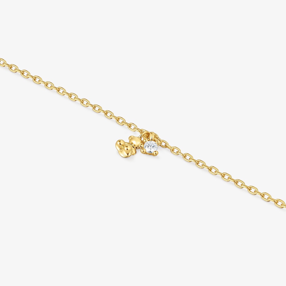Chain bracelet with 18K gold vermeil and laboratory-grown diamond Bold Bear LGD