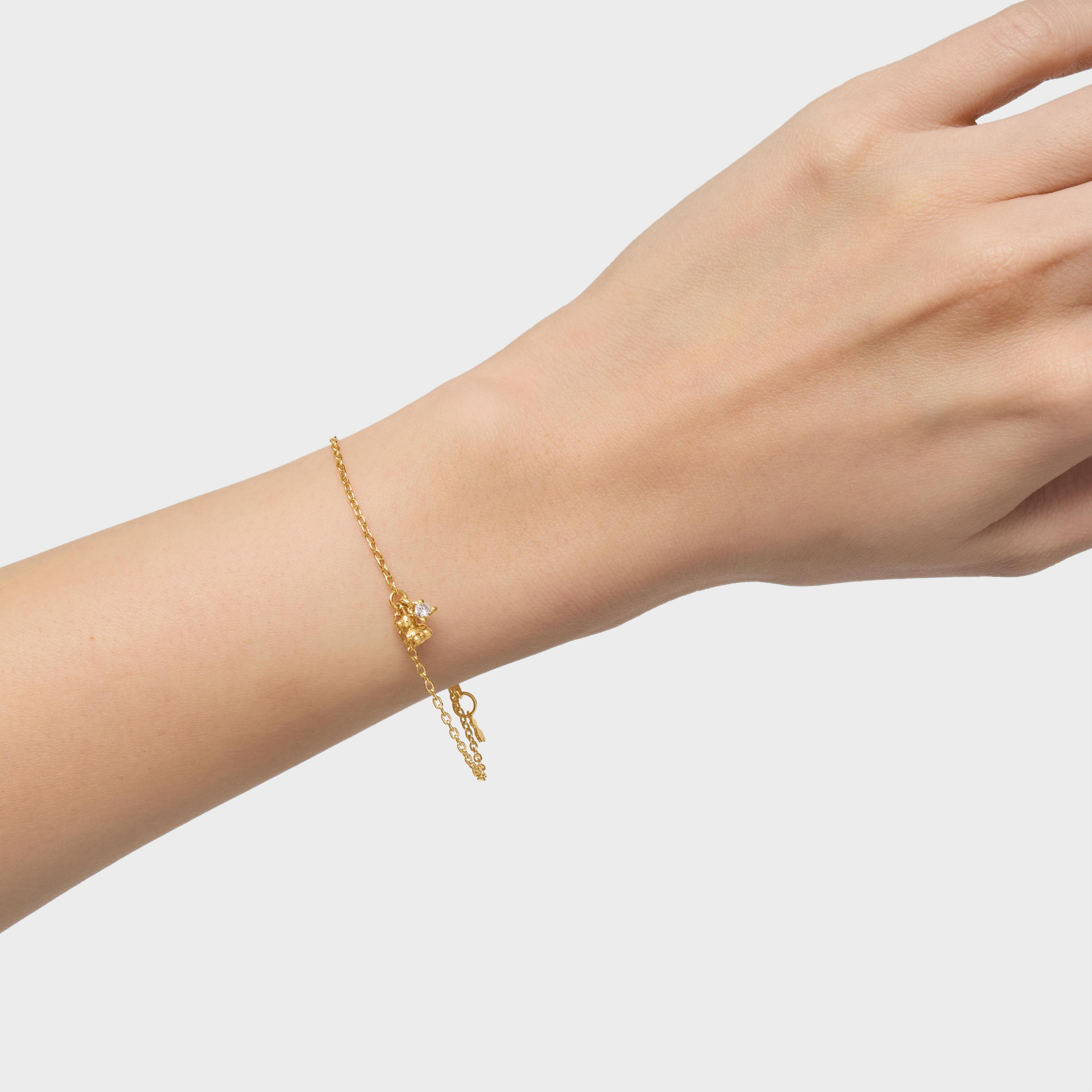 Chain bracelet with 18K gold vermeil and laboratory-grown diamond Bold Bear LGD