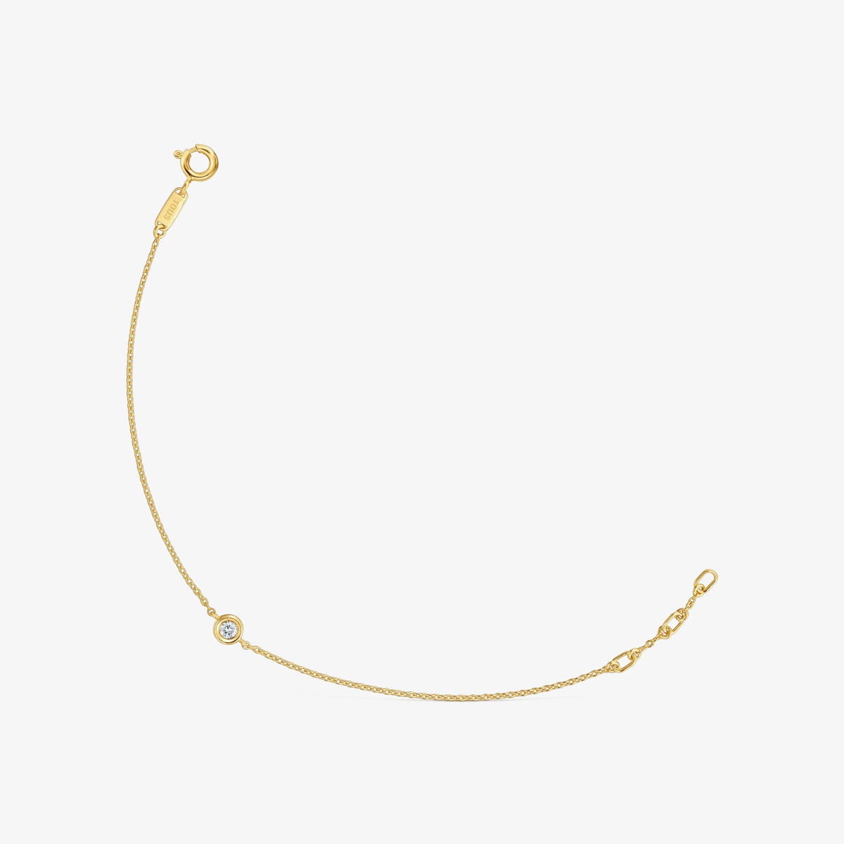 Tous - Pulsera Cadena Con Baño De Oro 18 Kt Sobre Plata Y Diamante Creado En Laboratorio Line Lgd - Transparente