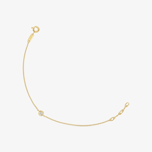 Pulsera cadena con ba&ntilde;o de oro 18&nbsp;kt sobre plata y diamante creado en laboratorio Line LGD