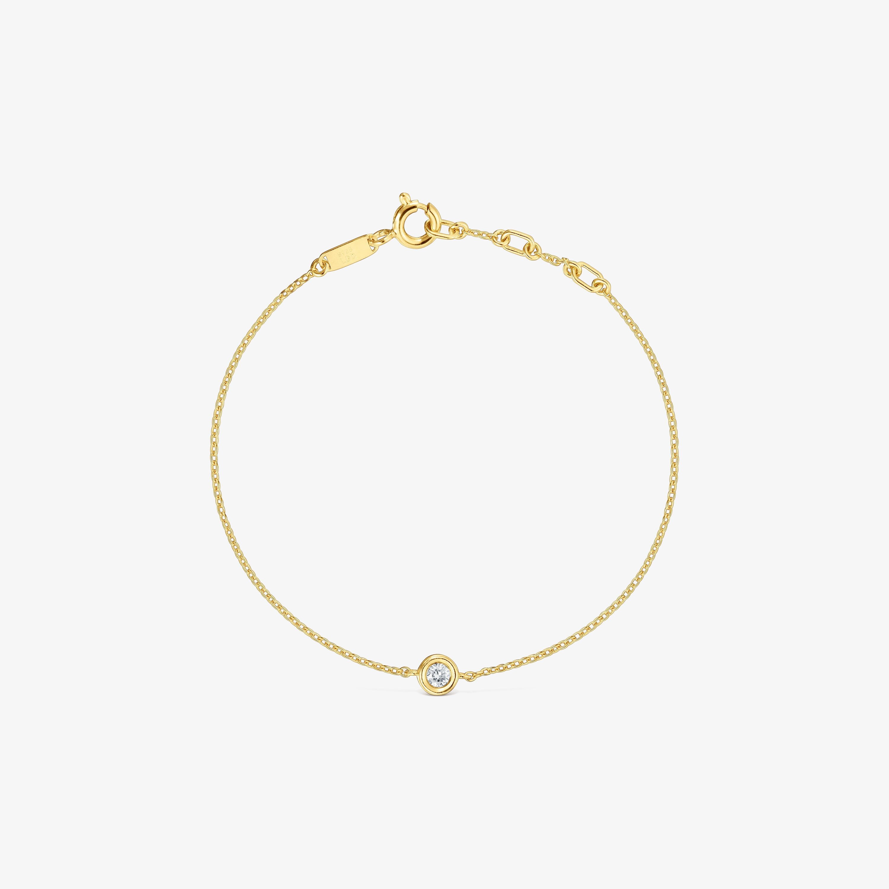 Chain bracelet with 18K gold vermeil and laboratory-grown diamond Line LGD