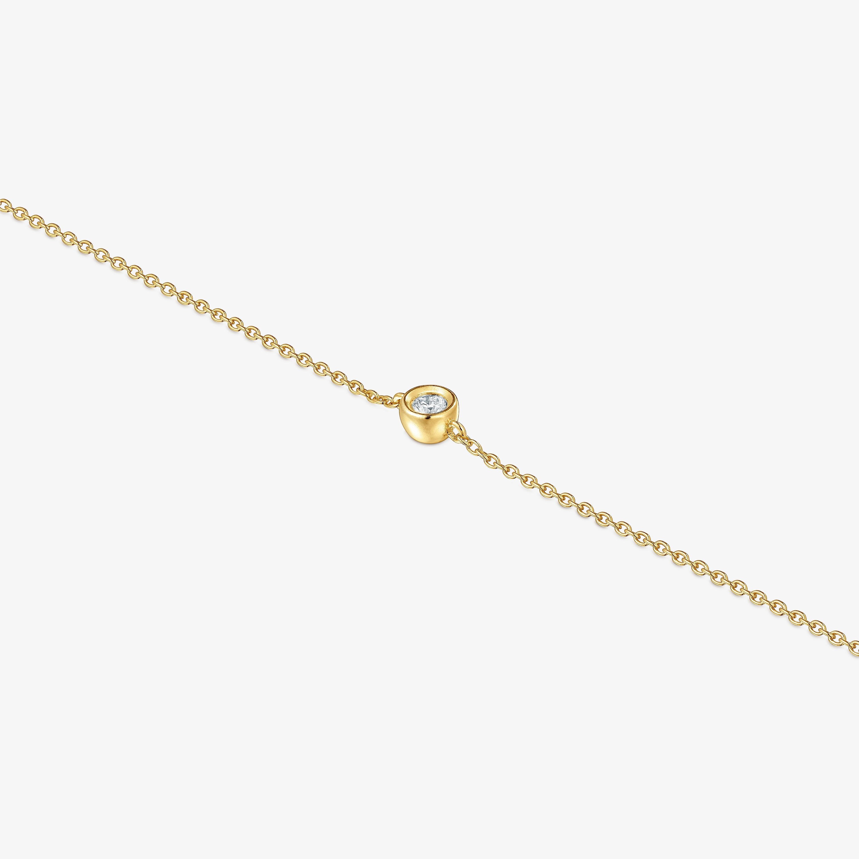 Chain bracelet with 18K gold vermeil and laboratory-grown diamond Line LGD