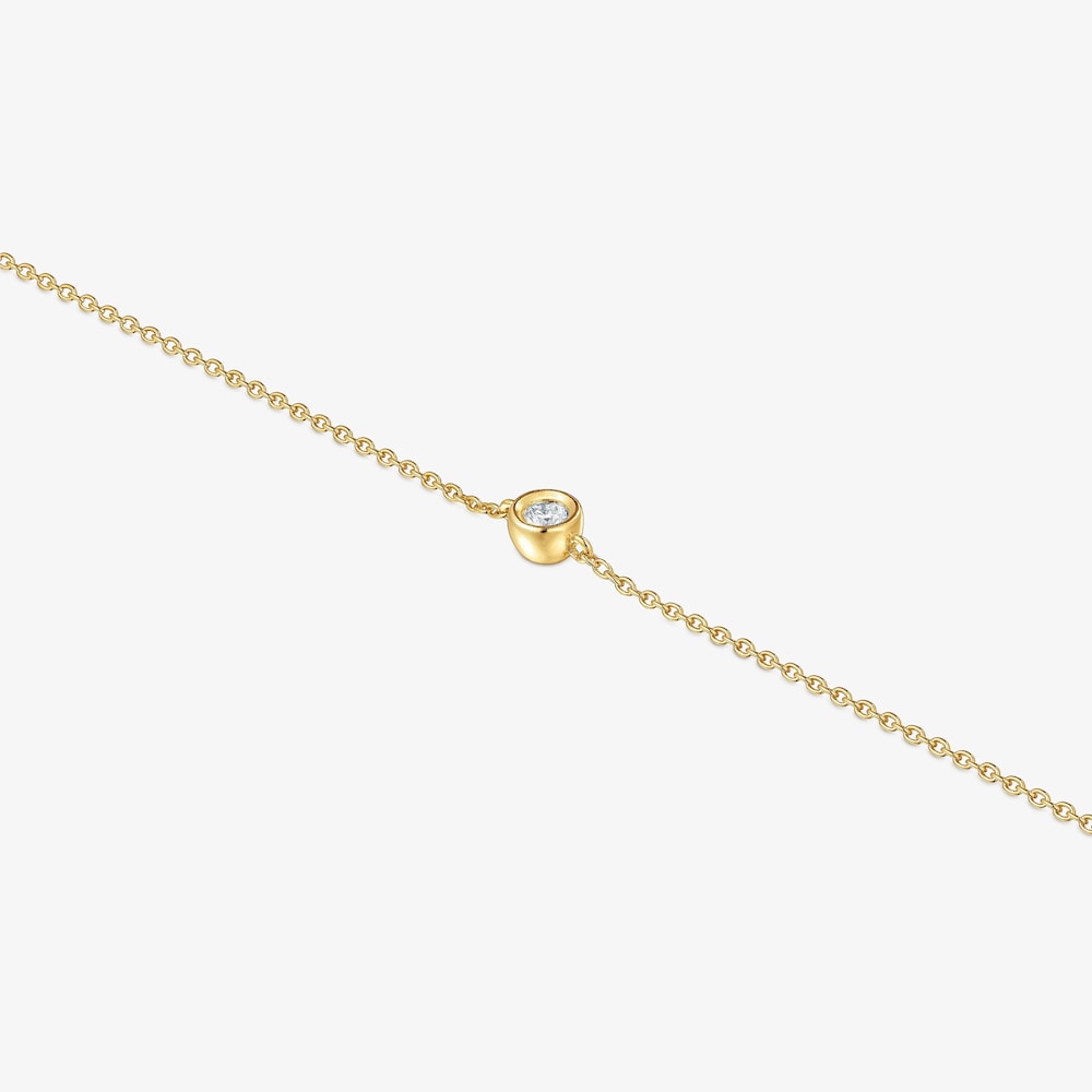 Pulsera cadena con ba&ntilde;o de oro 18&nbsp;kt sobre plata y diamante creado en laboratorio Line LGD