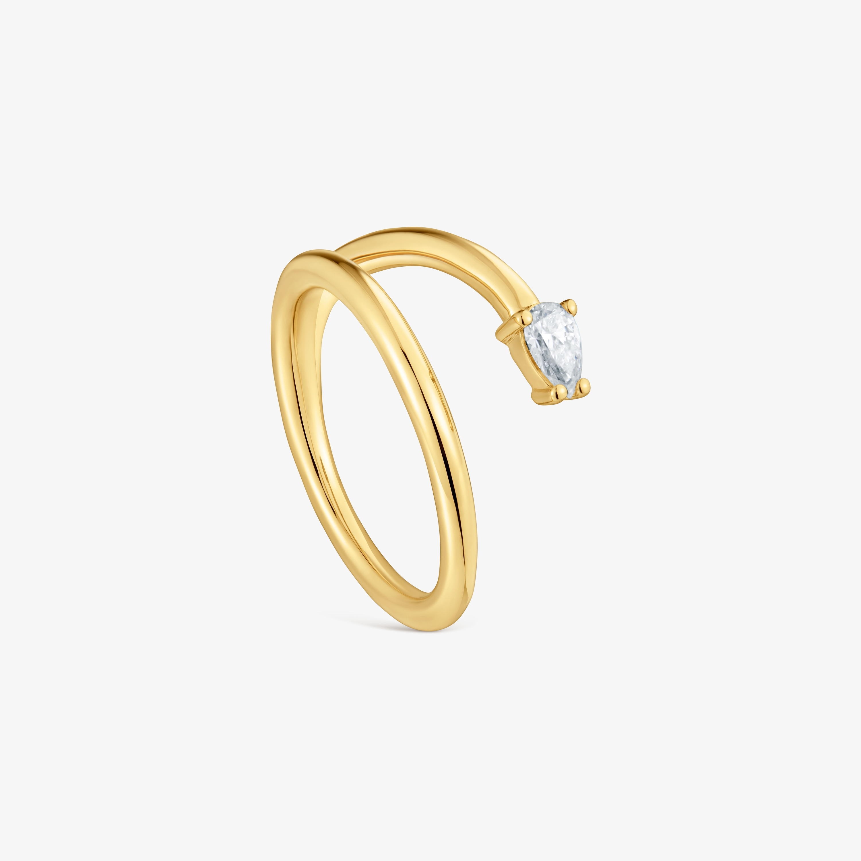 Ring with 18K gold vermeil and laboratory-grown diamond Lio LGD