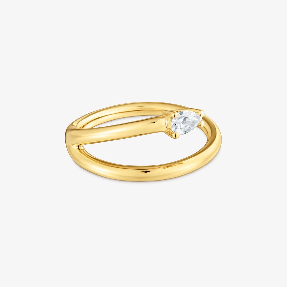 Ring with 18K gold vermeil and laboratory-grown diamond Lio LGD