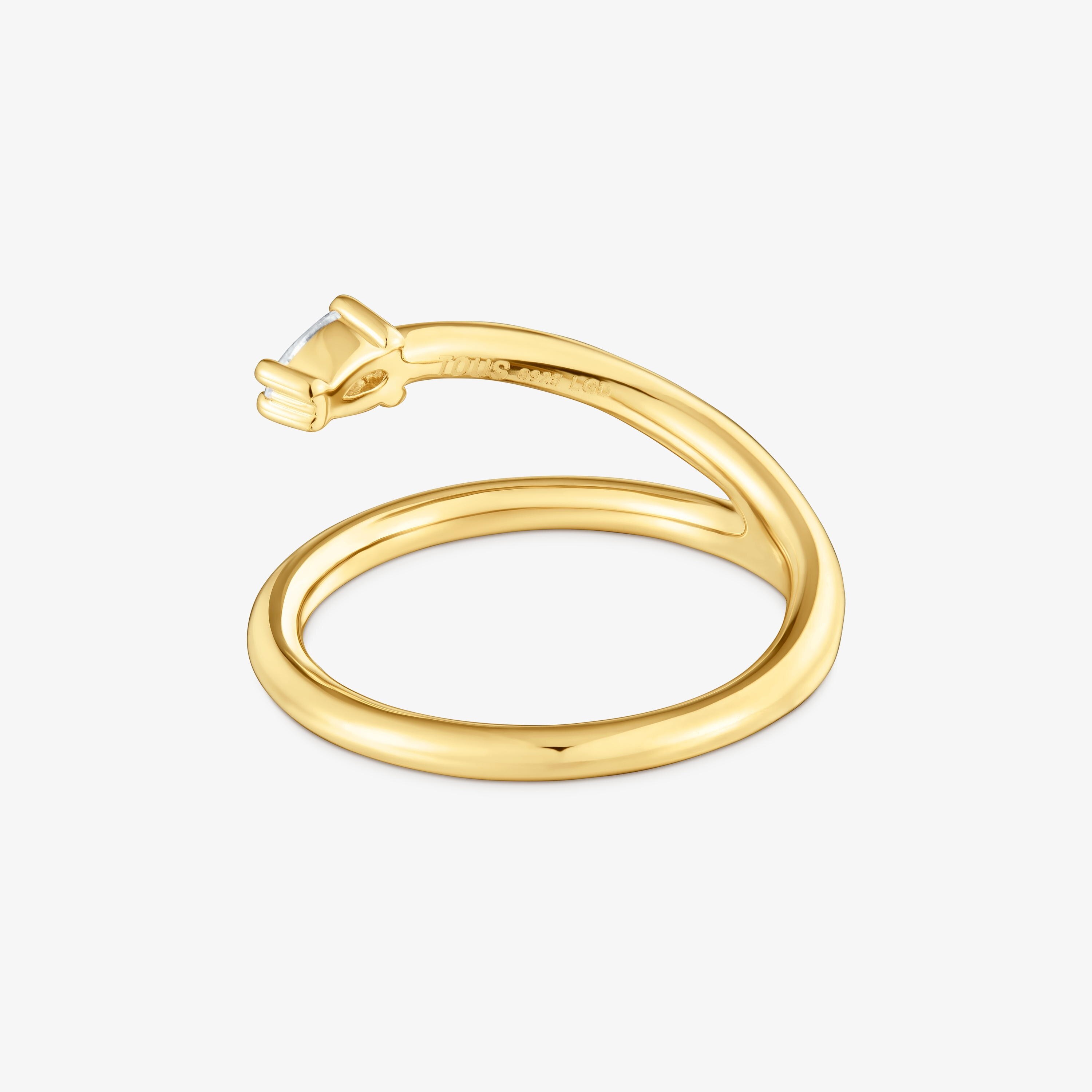 Ring with 18K gold vermeil and laboratory-grown diamond Lio LGD