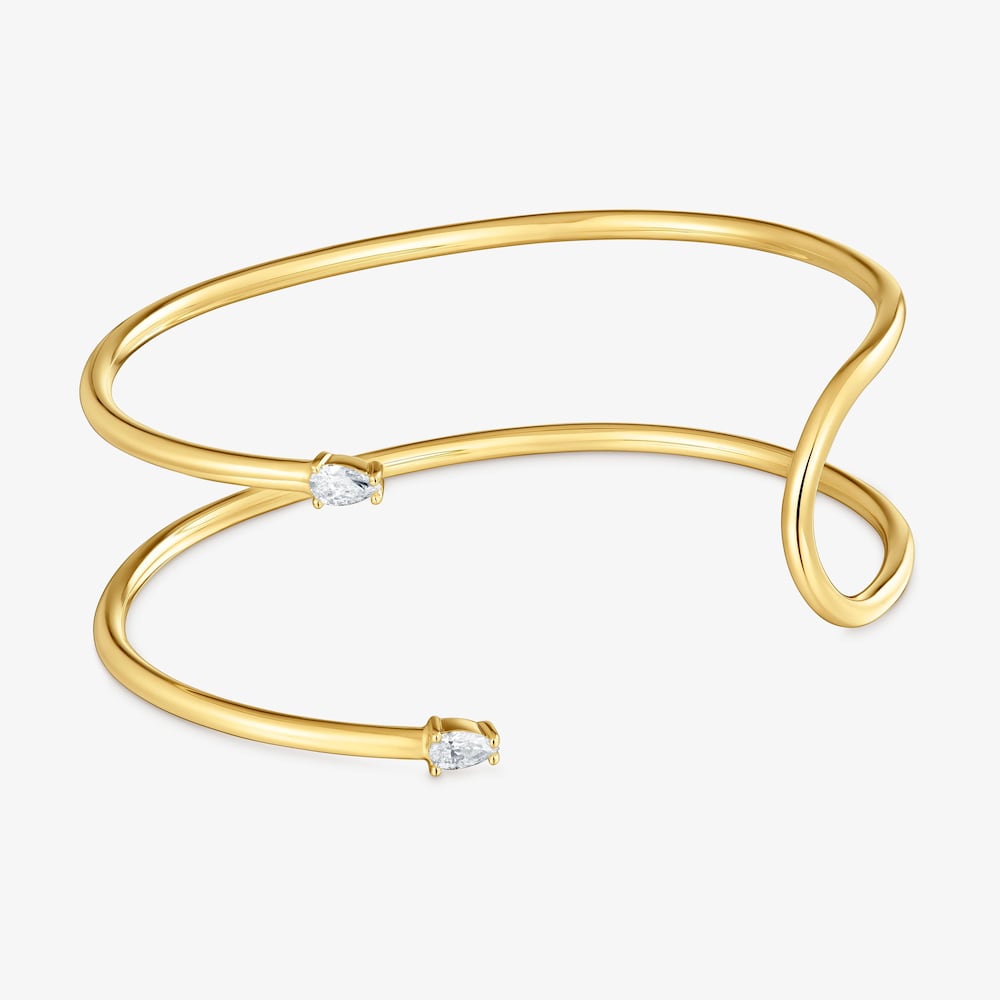 Pulsera esclava con ba&ntilde;o de oro 18&nbsp;kt sobre plata y diamantes creados en laboratorio Lio LGD