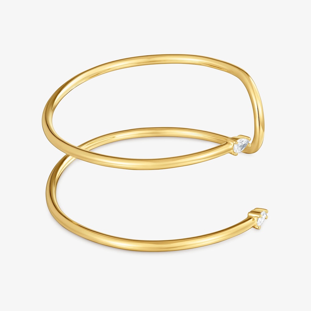 Pulsera esclava con ba&ntilde;o de oro 18&nbsp;kt sobre plata y diamantes creados en laboratorio Lio LGD