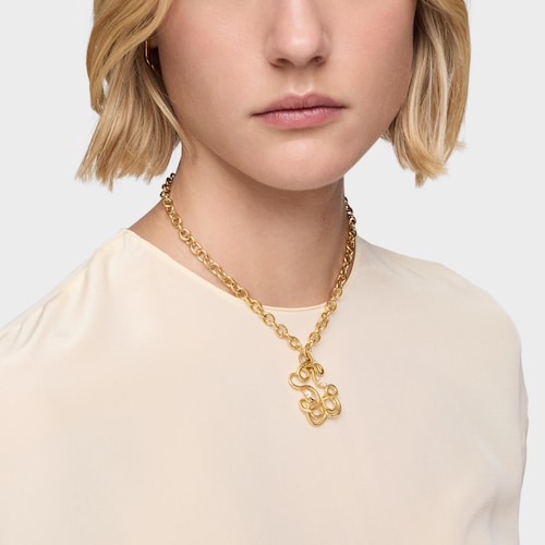 Colgante oso con baño de oro 18 kt sobre plata y diamantes creados en laboratorio 35 mm Lio LGD