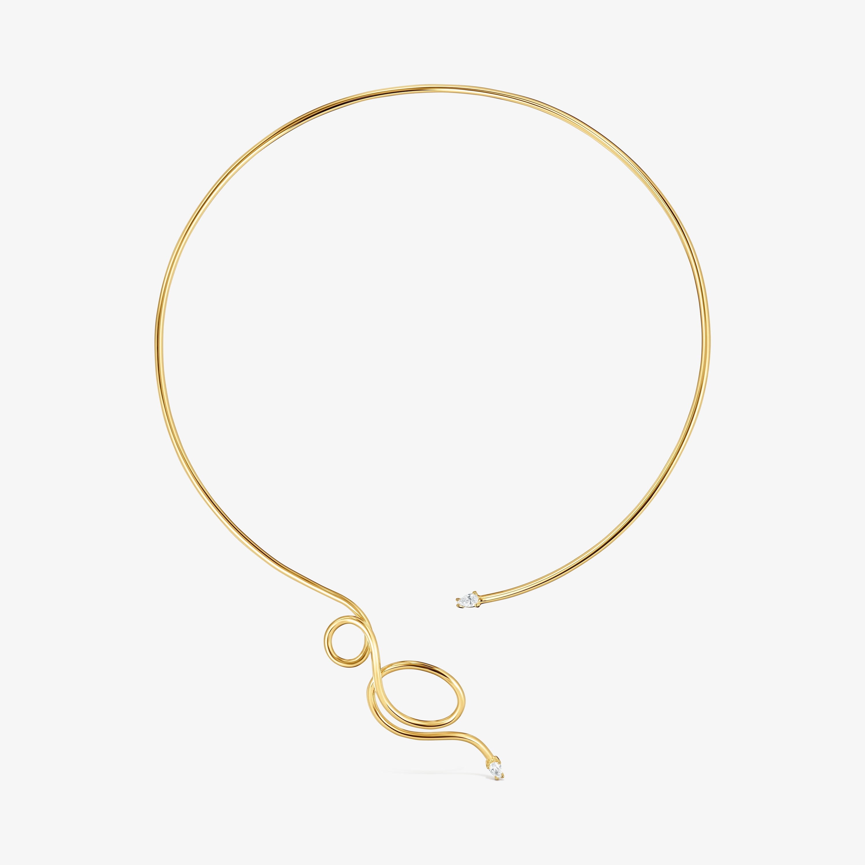 Open Necklace with 18K gold vermeil and laboratory-grown diamonds Lio LGD