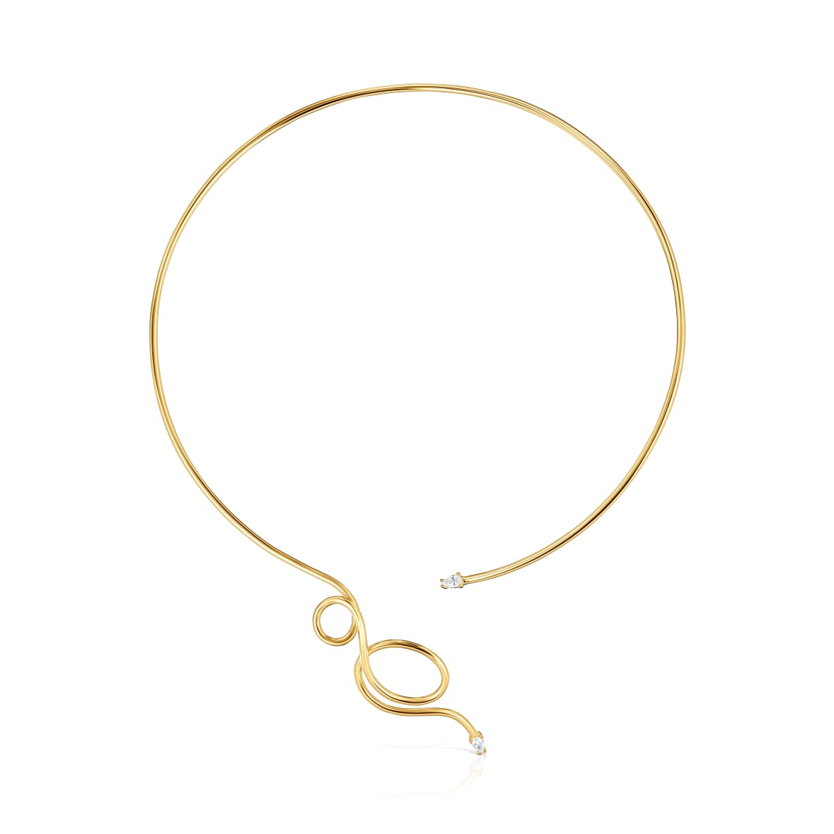 Tous - Collar Abierto Con Baño De Oro 18 Kt Sobre Plata Y Diamantes Creados En Laboratorio Lio Lgd - Transparente