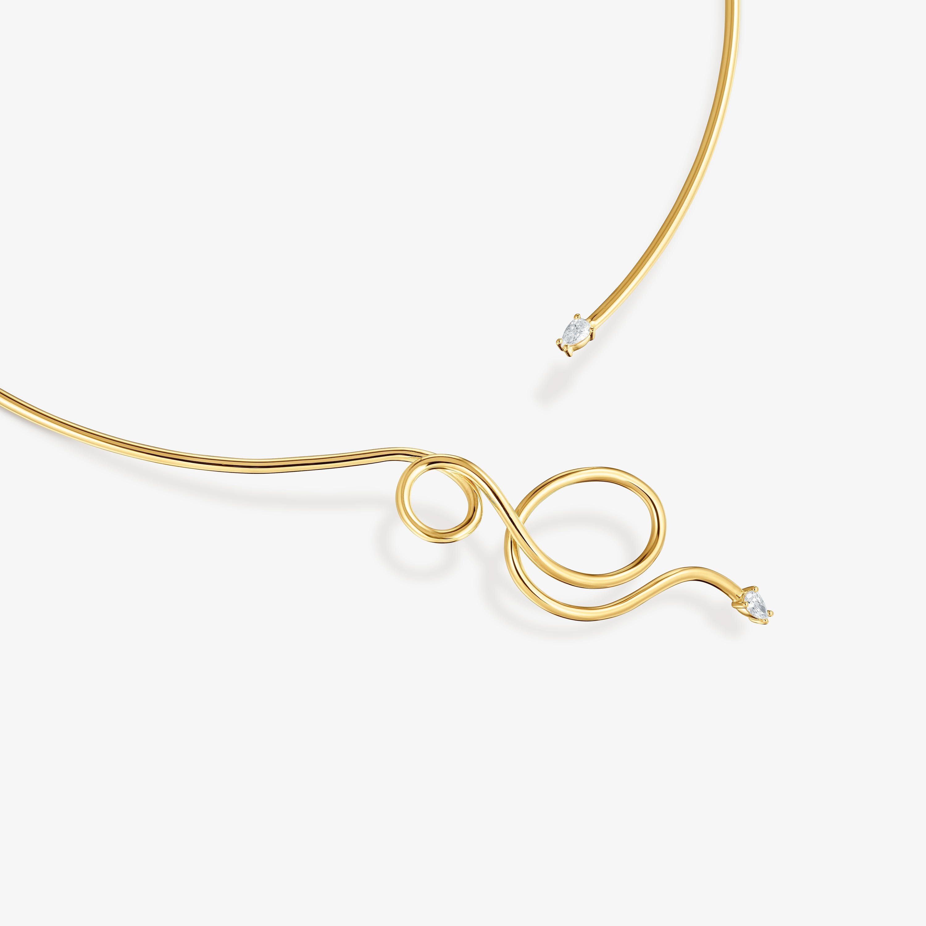 Open Necklace with 18K gold vermeil and laboratory-grown diamonds Lio LGD