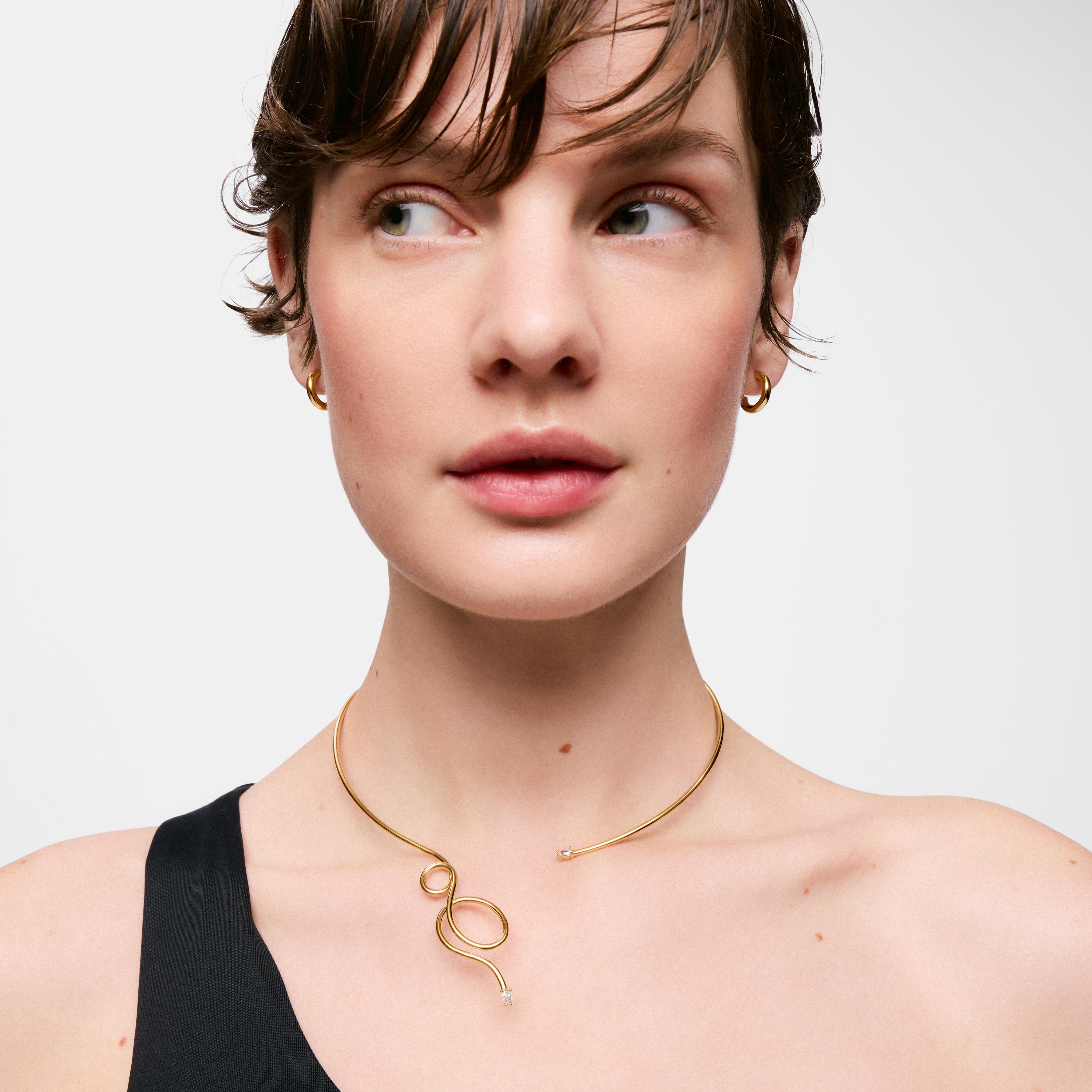 Open Necklace with 18K gold vermeil and laboratory-grown diamonds Lio LGD