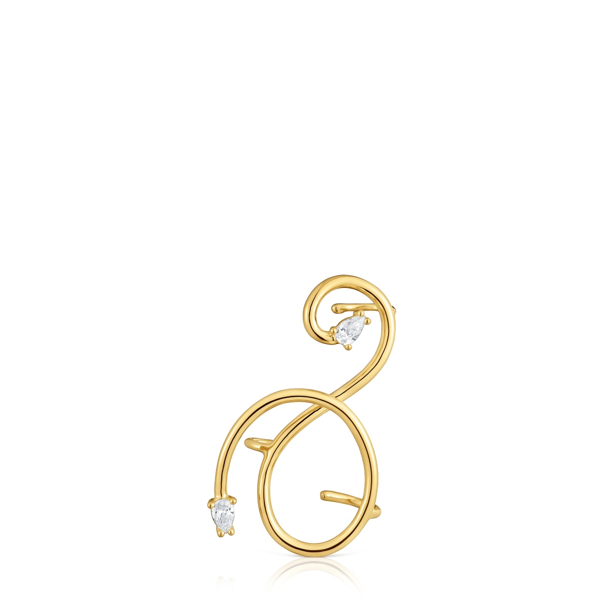 Tous - Earcuff Espiral Con Baño De Oro 18 Kt Sobre Plata Y Diamantes Creados En Laboratorio Lio Lgd - Dorado