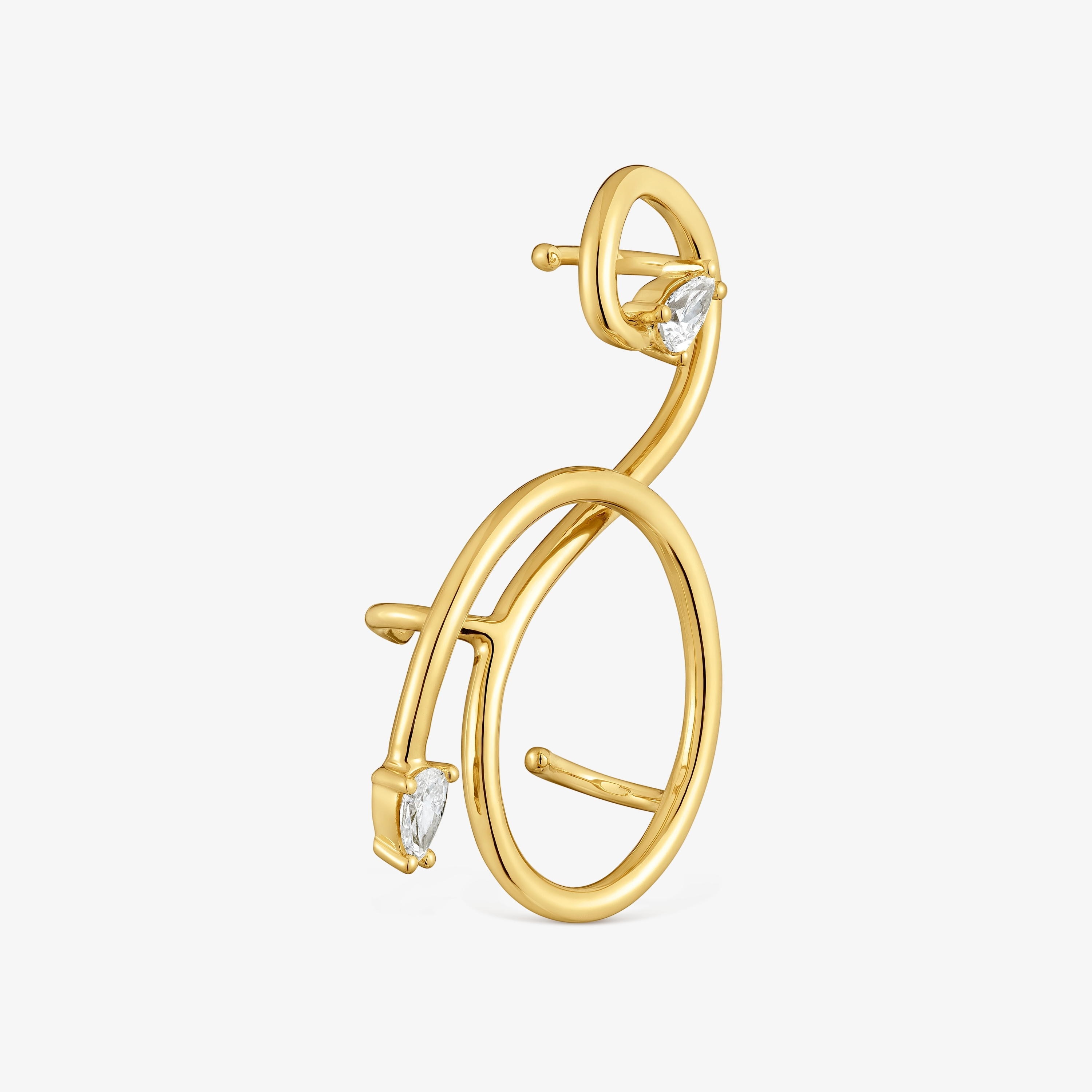 Spiral Earcuff with 18K gold vermeil and laboratory-grown diamonds Lio LGD