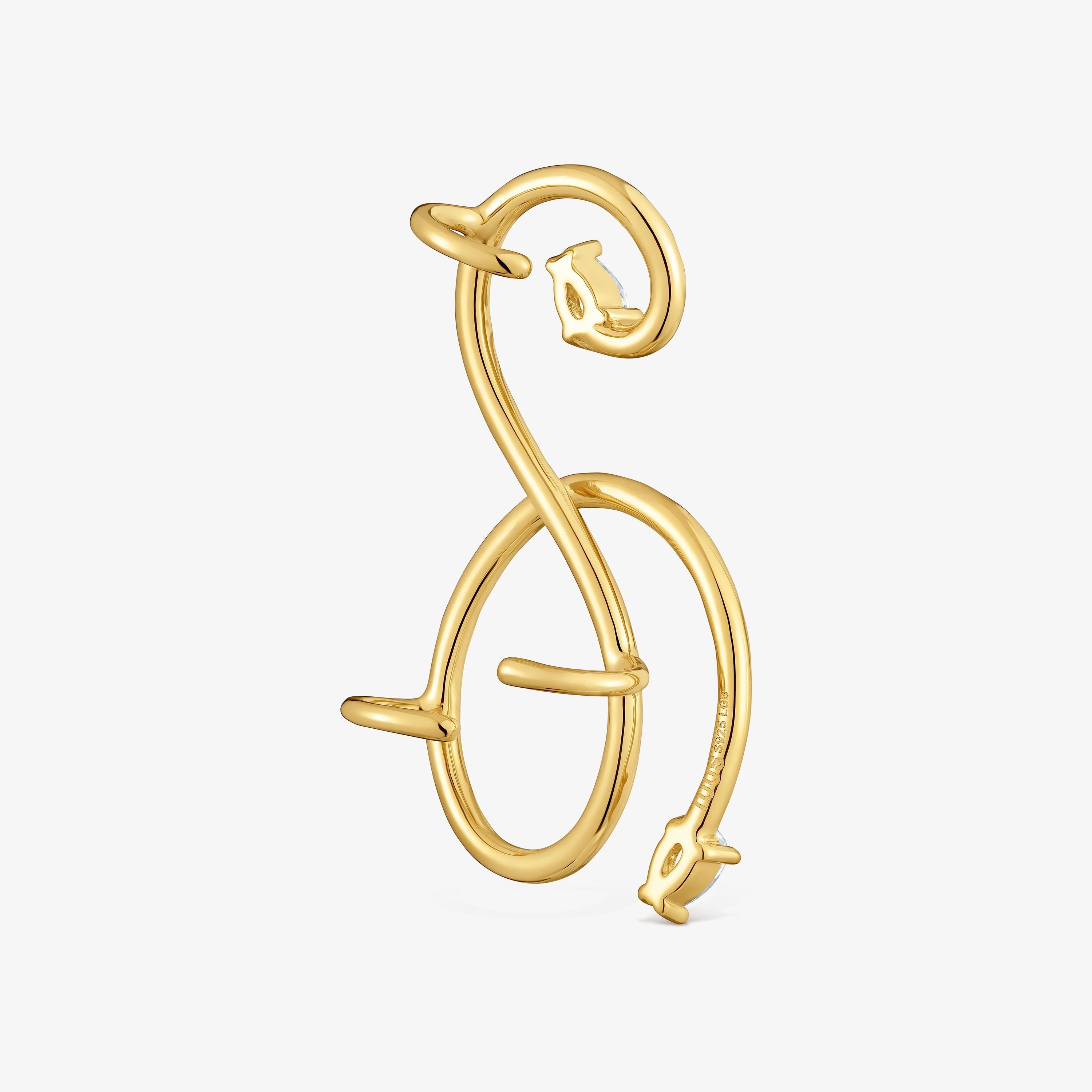 Spiral Earcuff with 18K gold vermeil and laboratory-grown diamonds Lio LGD