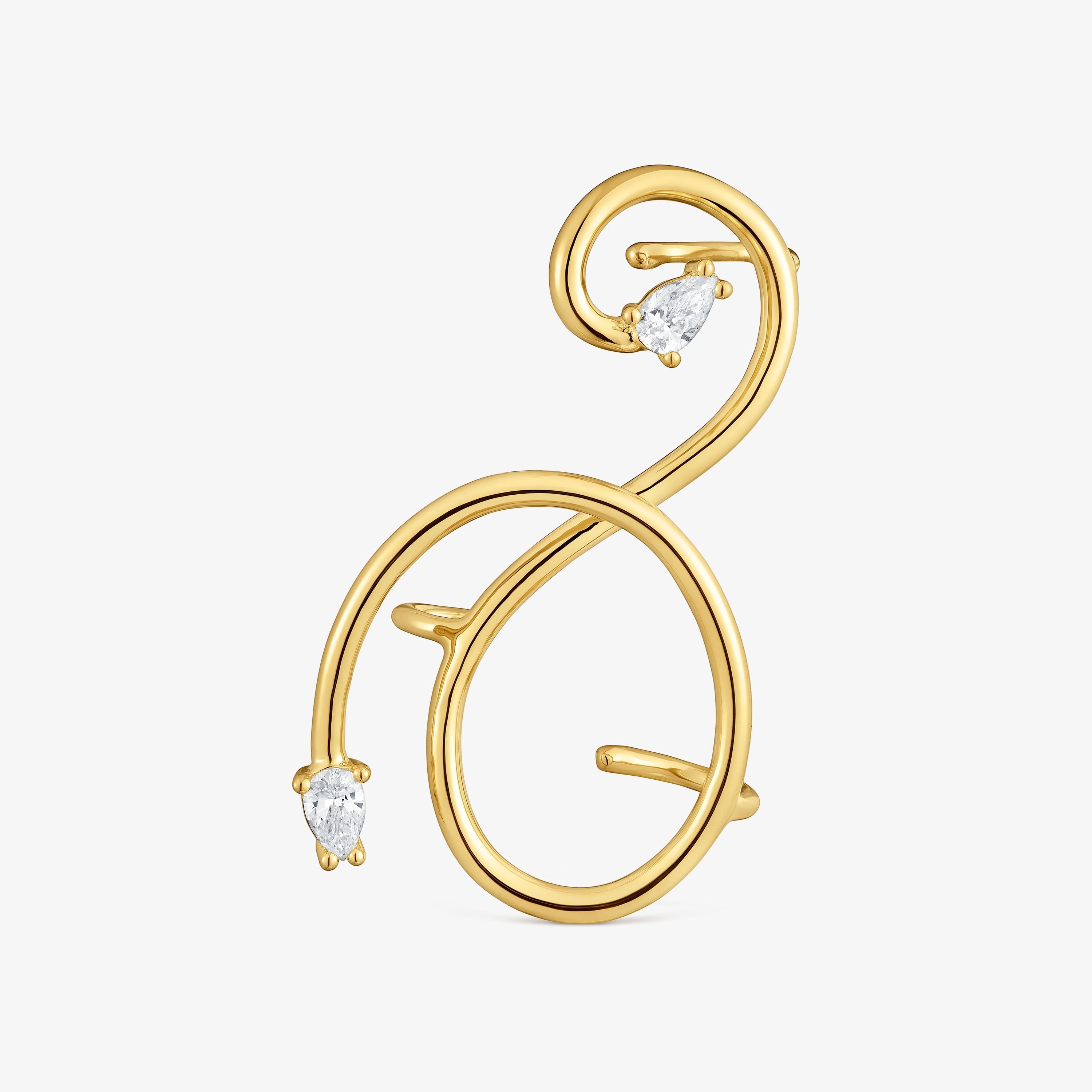 Spiral Earcuff with 18K gold vermeil and laboratory-grown diamonds Lio LGD
